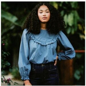 Christy Dawn azure blue Hannah top size Medium